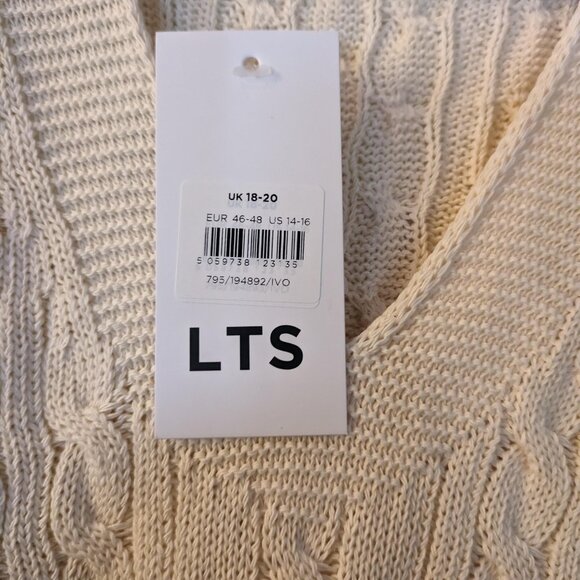 Long Tall Sally Cable Knit Sweater Vest US 14- 16 - Picture 2 of 5